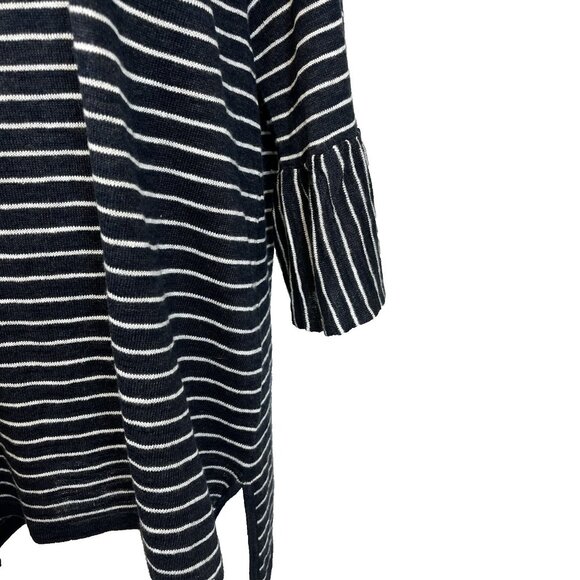 J. Jill Women's Linen‎ Blend Sweater Size 1X Striped Bell Sleeve Thin Nautical - Picture 4 of 9
